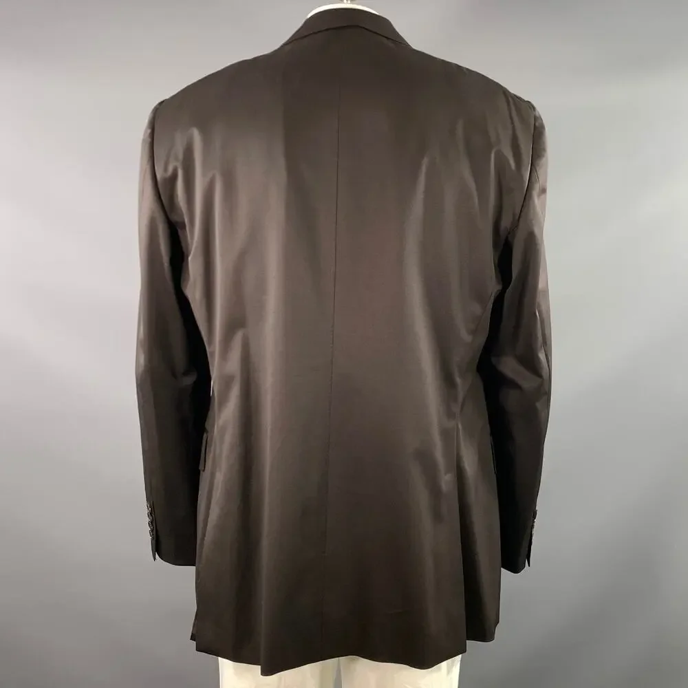 GUCCI Chest Size 52 Regular Brown Solid Wool Blend Notch Lapel Sport Coat